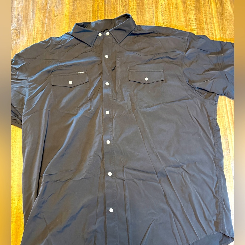 Poncho Black The Bandera Short Sleeve Fishing Shirt XXL 2XL Outdoor Lightweight